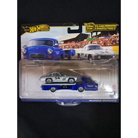 HotWheels Team Transport 1:64 Mercedes-Benz 300 SL, '55 Mercedes-Benz Blaues Wunder