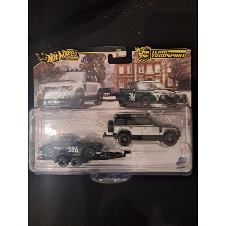 Hotwheels Premium Team Transport 1:64 Jaguar MK1, 2023 Land Rover Defender 110