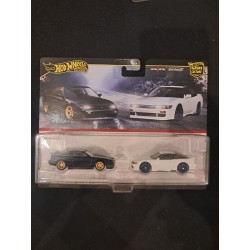 Hotwheels Predmium 1:64 Set de Twin Pack '96 Nissan 180SX Type X, Nissan SilEighty