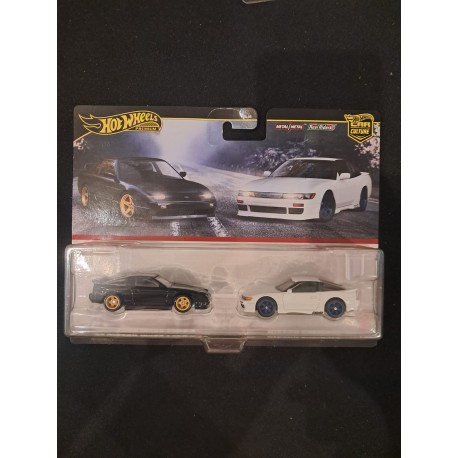 Hotwheels Predmium 1:64 Set de Twin Pack '96 Nissan 180SX Type X, Nissan SilEighty
