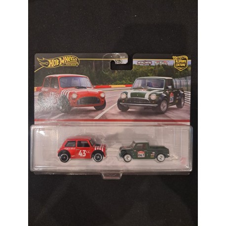 Hotwheels Predmium 1:64 Set de Twin Pack Morris Mini, '67 Austin Mini Pickup