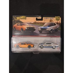 Hotwheels Predmium 1:64 Set de Twin Pack '71 AMC Javelin, AMC Rebel Machine