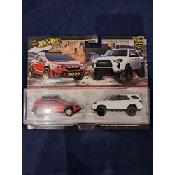 Hotwheels Predmium 1:64 Set de Twin Pack Subaru CrossTrek, 2018 Toyota 4Runner