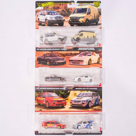 Hotwheels Predmium 1:64 Set de Twin Pack Toyota, Mercedes, Mazda, Ford