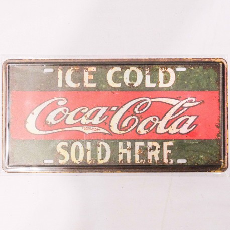 Placa Retangular 30,5 x 15,5cm CocaCola